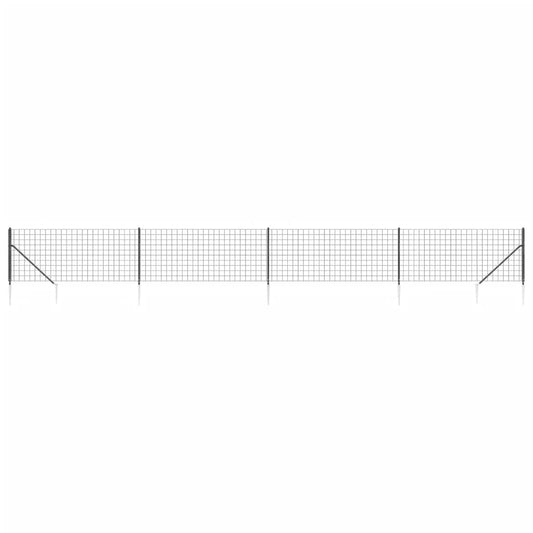 Wire Mesh Fence with Spike Anchors Anthracite 1x10 m