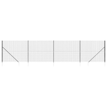 Wire Mesh Fence with Spike Anchors Anthracite 1.4x10 m