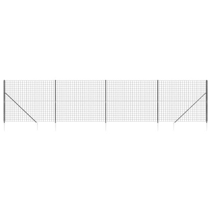 Wire Mesh Fence with Spike Anchors Anthracite 1.4x10 m