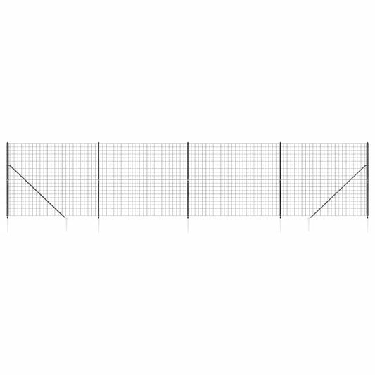Wire Mesh Fence with Spike Anchors Anthracite 1.4x10 m