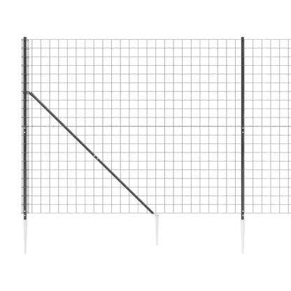 Wire Mesh Fence with Spike Anchors Anthracite 1.4x10 m