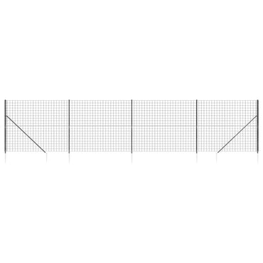 Wire Mesh Fence with Spike Anchors Anthracite 1.6x10 m