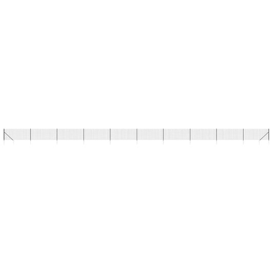 Wire Mesh Fence with Spike Anchors Anthracite 1.1x25 m