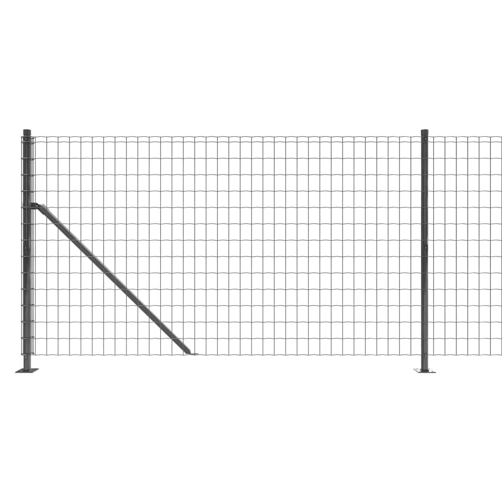 Wire Mesh Fence with Flange Anthracite 0.8x10 m