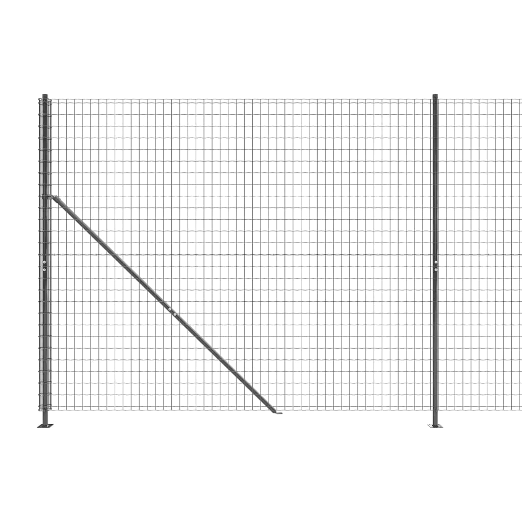 Wire Mesh Fence with Flange Anthracite 1.6x10 m