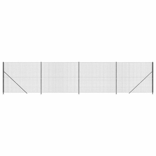 Wire Mesh Fence with Flange Anthracite 1.8x10 m