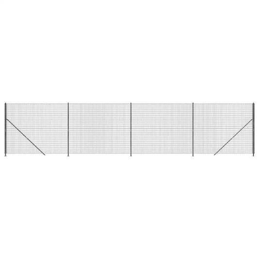 Wire Mesh Fence with Flange Anthracite 2x10 m