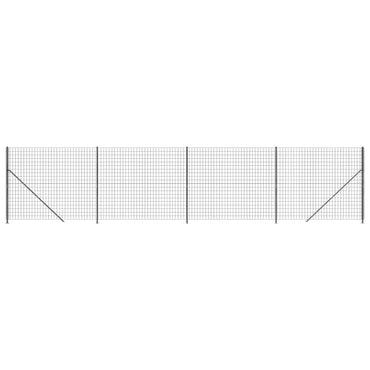 Wire Mesh Fence with Flange Anthracite 1.4x10 m