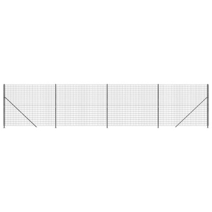 Wire Mesh Fence with Flange Anthracite 1.4x10 m