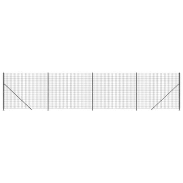 Wire Mesh Fence with Flange Anthracite 1.6x10 m