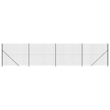 Wire Mesh Fence with Flange Anthracite 1.8x10 m