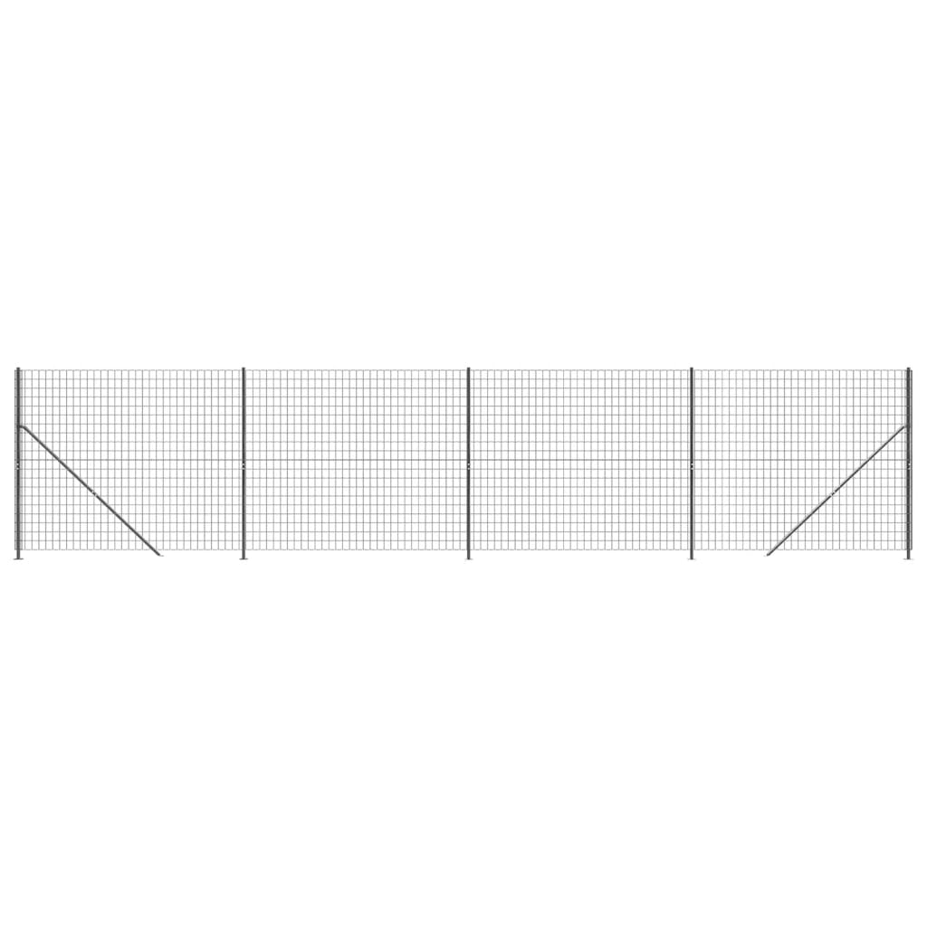 Wire Mesh Fence with Flange Anthracite 2x10 m