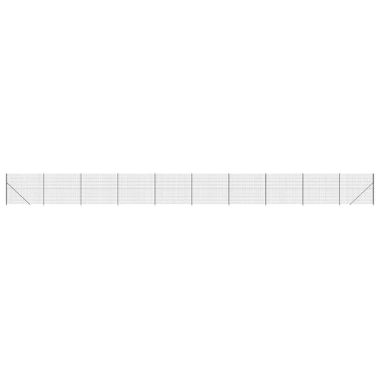 Wire Mesh Fence with Flange Anthracite 1.6x25 m