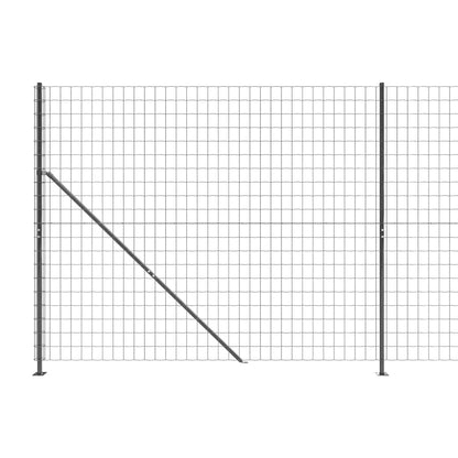 Wire Mesh Fence with Flange Anthracite 1.8x25 m