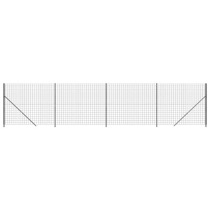 Wire Mesh Fence with Flange Anthracite 1.4x10 m