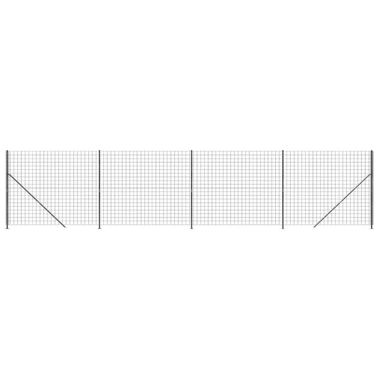 Wire Mesh Fence with Flange Anthracite 1.4x10 m