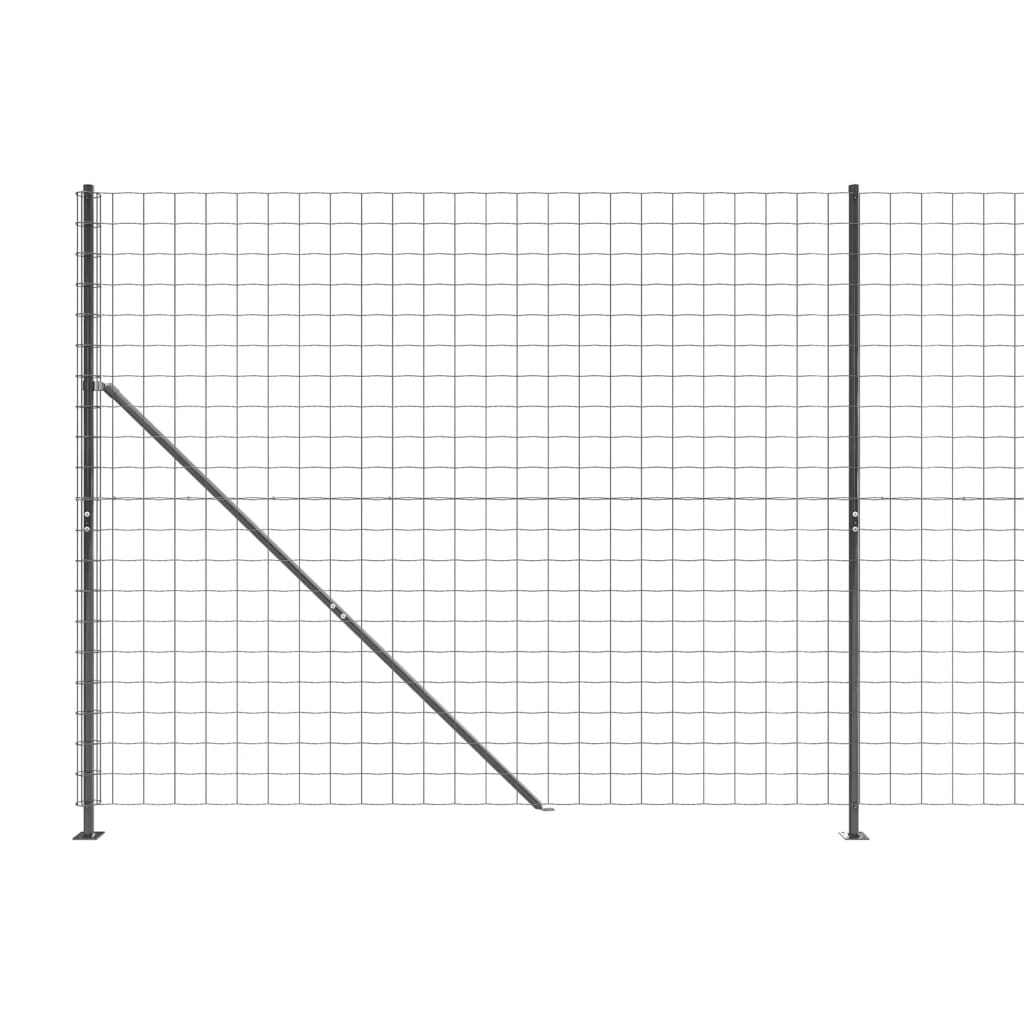 Wire Mesh Fence with Flange Anthracite 1.4x10 m