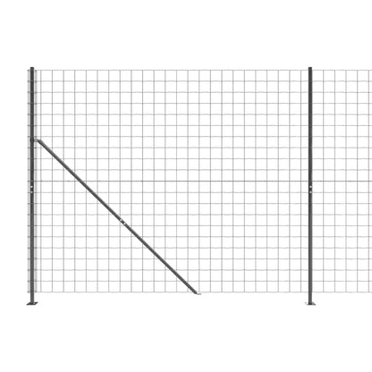 Wire Mesh Fence with Flange Anthracite 1.4x10 m