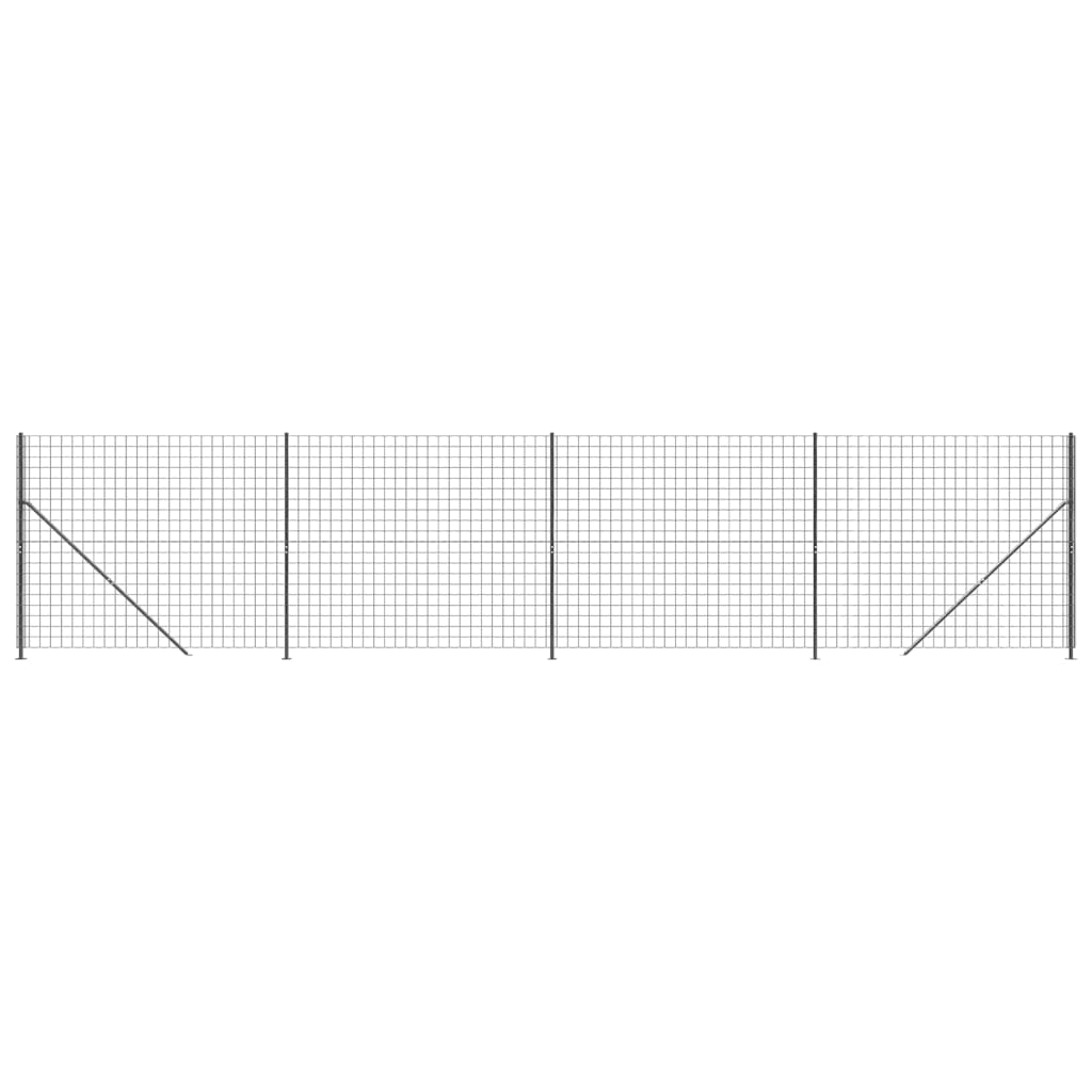 Wire Mesh Fence with Flange Anthracite 1.8x10 m