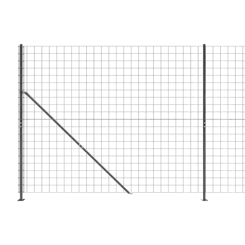 Wire Mesh Fence with Flange Anthracite 2.2x10 m