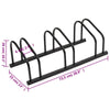 Bike Rack for 3 Bikes Black Steel