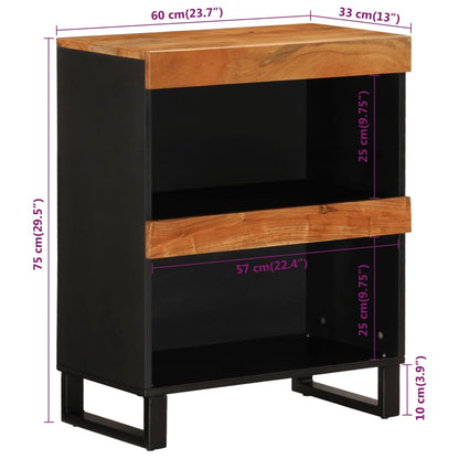 Side Cabinet 60x33x75 cm Solid Wood Acacia