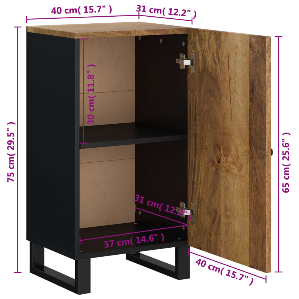 Sideboard with Door 40x31x75 cm Solid Wood Mango