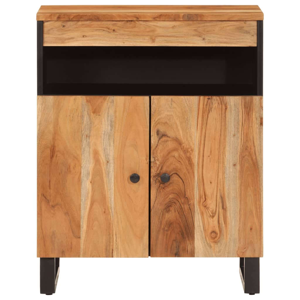 Sideboard with 2 Doors 60x33x75 cm Solid Wood Acacia