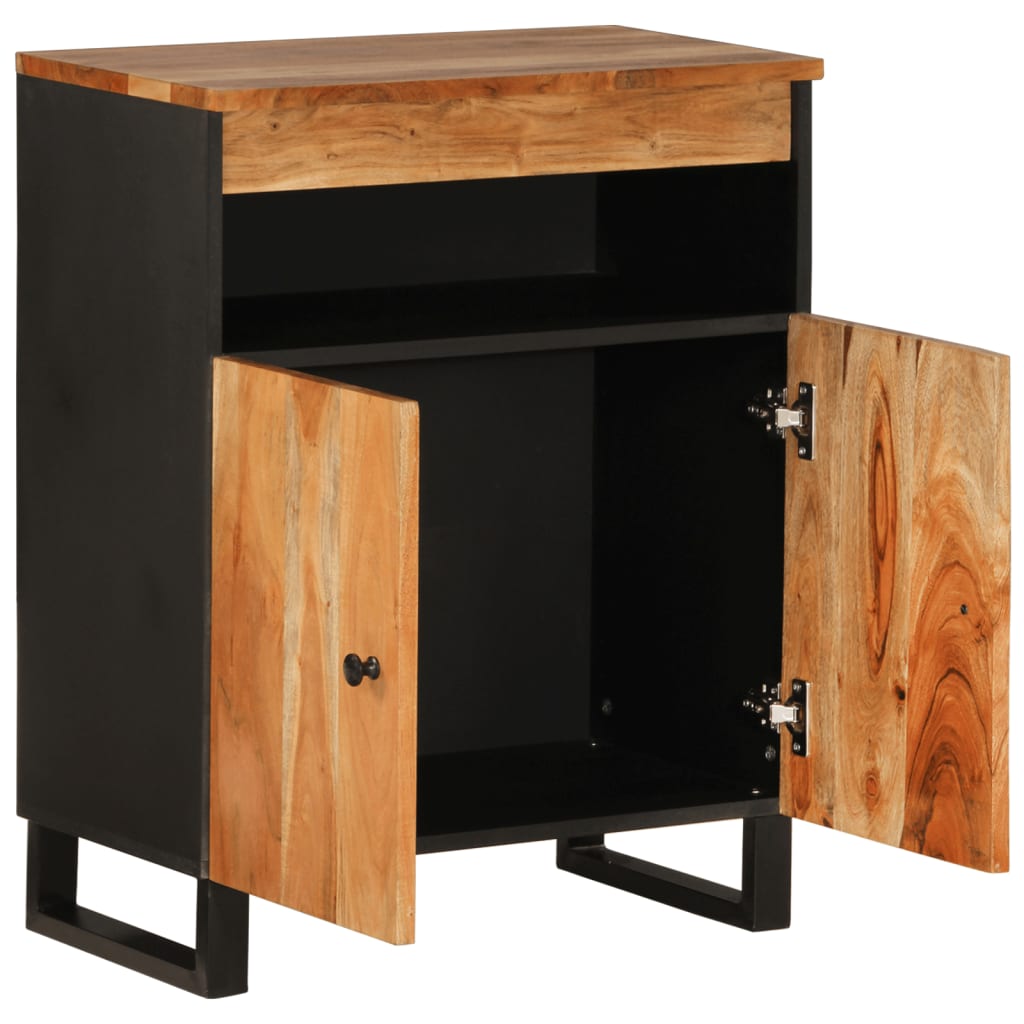 Sideboard with 2 Doors 60x33x75 cm Solid Wood Acacia