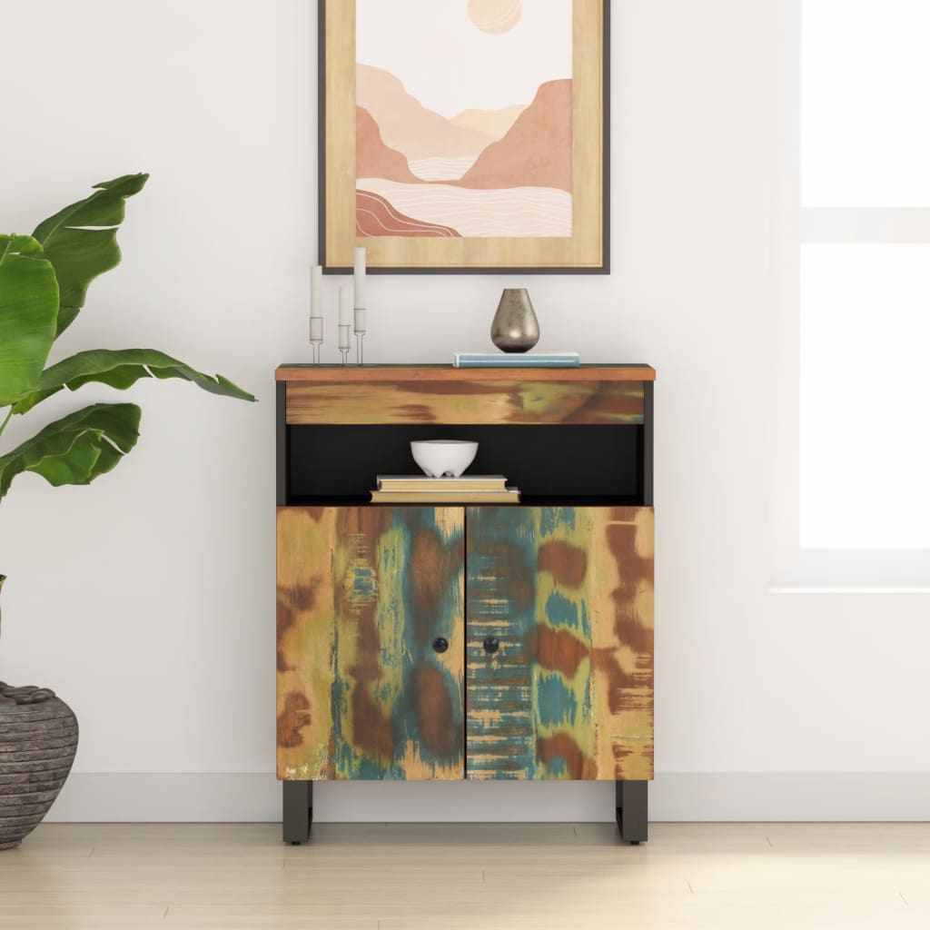 Sideboard with 2 Doors 60x33x75 cm Solid Wood Reclaimed