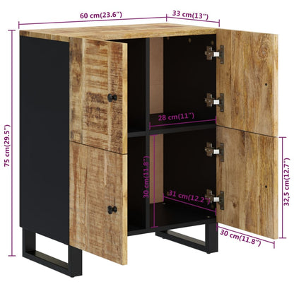 Sideboard with 4 Doors 60x33x75 cm Solid Wood Mango