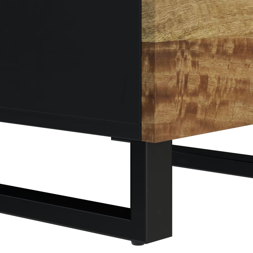 Highboard with 3 Doors 40x33x110 cm Solid Wood Mango&Iron