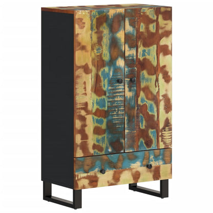 Highboard with Drawer 60x33x100 cm Solid Wood Reclaimed&Iron