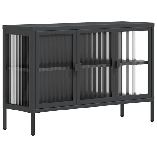 Sideboard Black 105x35x70 cm Glass and Steel