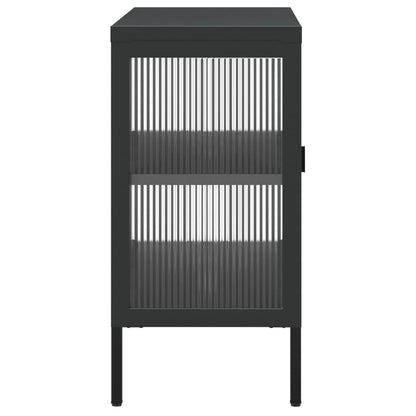 Sideboard Black 105x35x70 cm Glass and Steel