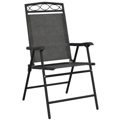 Garden Chair | Set of 8 | Melange Grey | Textilene fabric, Steel