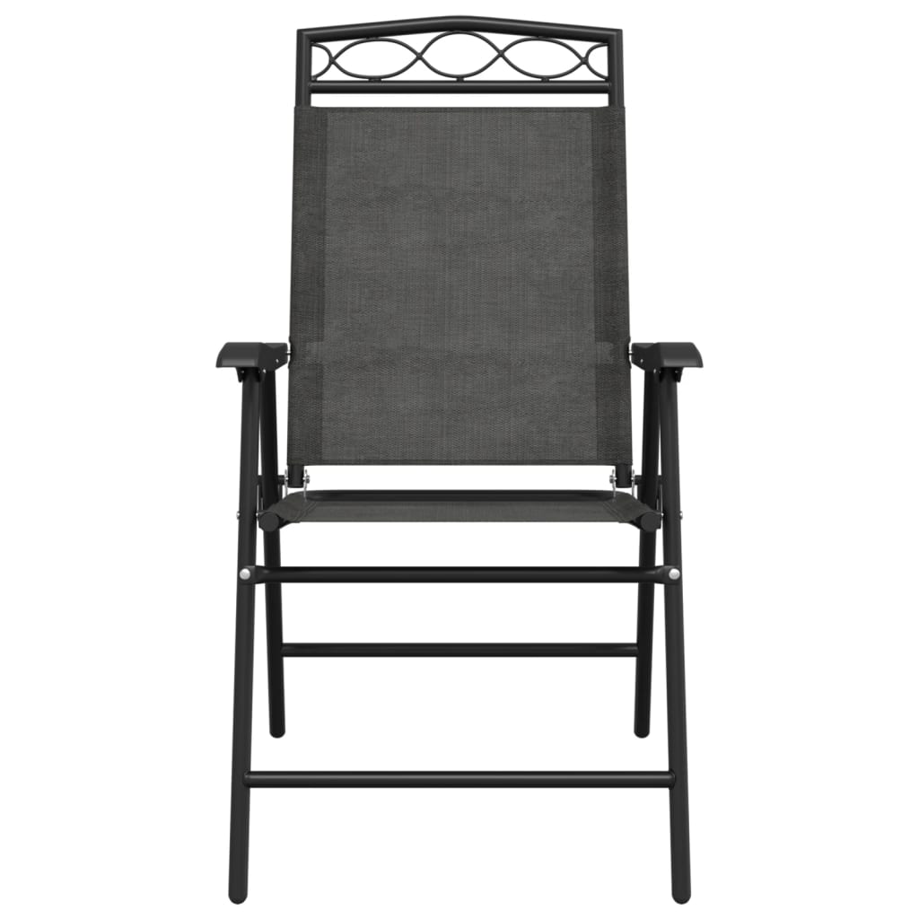 Garden Chair | Set of 8 | Melange Grey | Textilene fabric, Steel