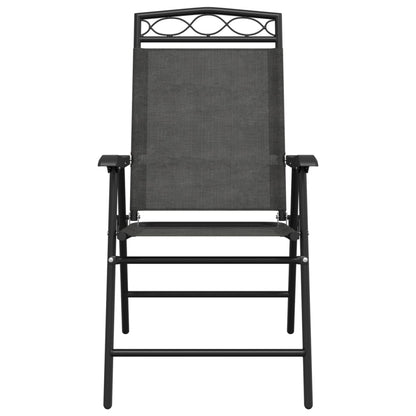 Garden Chair | Set of 8 | Melange Grey | Textilene fabric, Steel