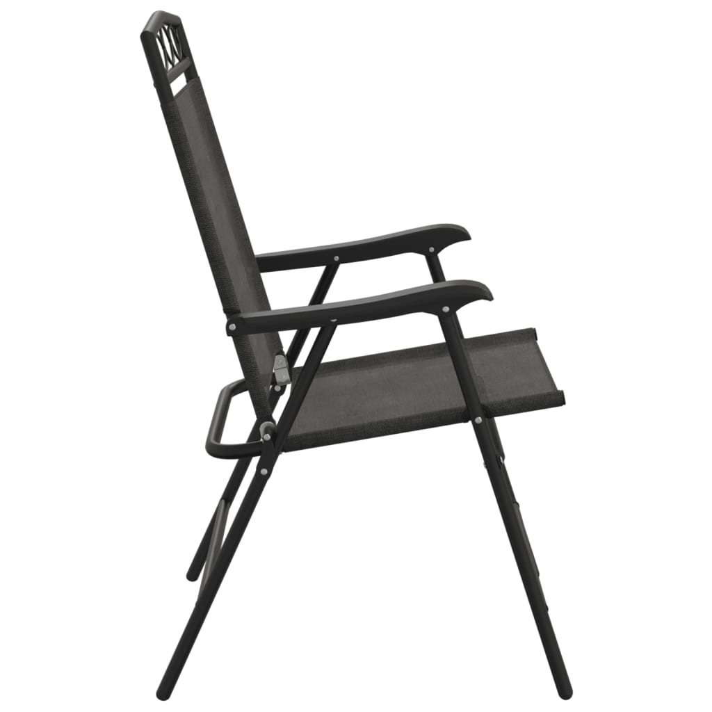 Garden Chair | Set of 8 | Melange Grey | Textilene fabric, Steel