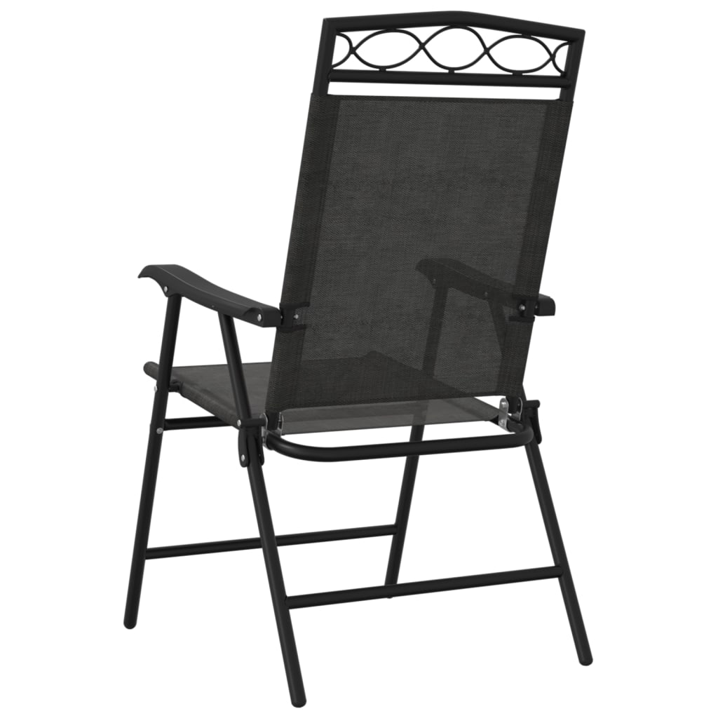 Garden Chair | Set of 8 | Melange Grey | Textilene fabric, Steel