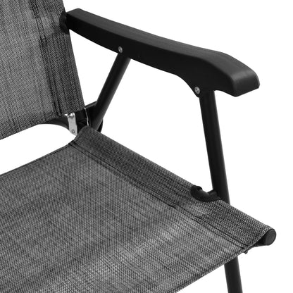 Garden Chair | Set of 8 | Melange Grey | Textilene fabric, Steel