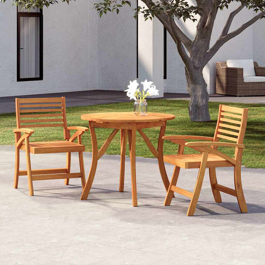 3 Piece Garden Dining Set Solid Wood Acacia