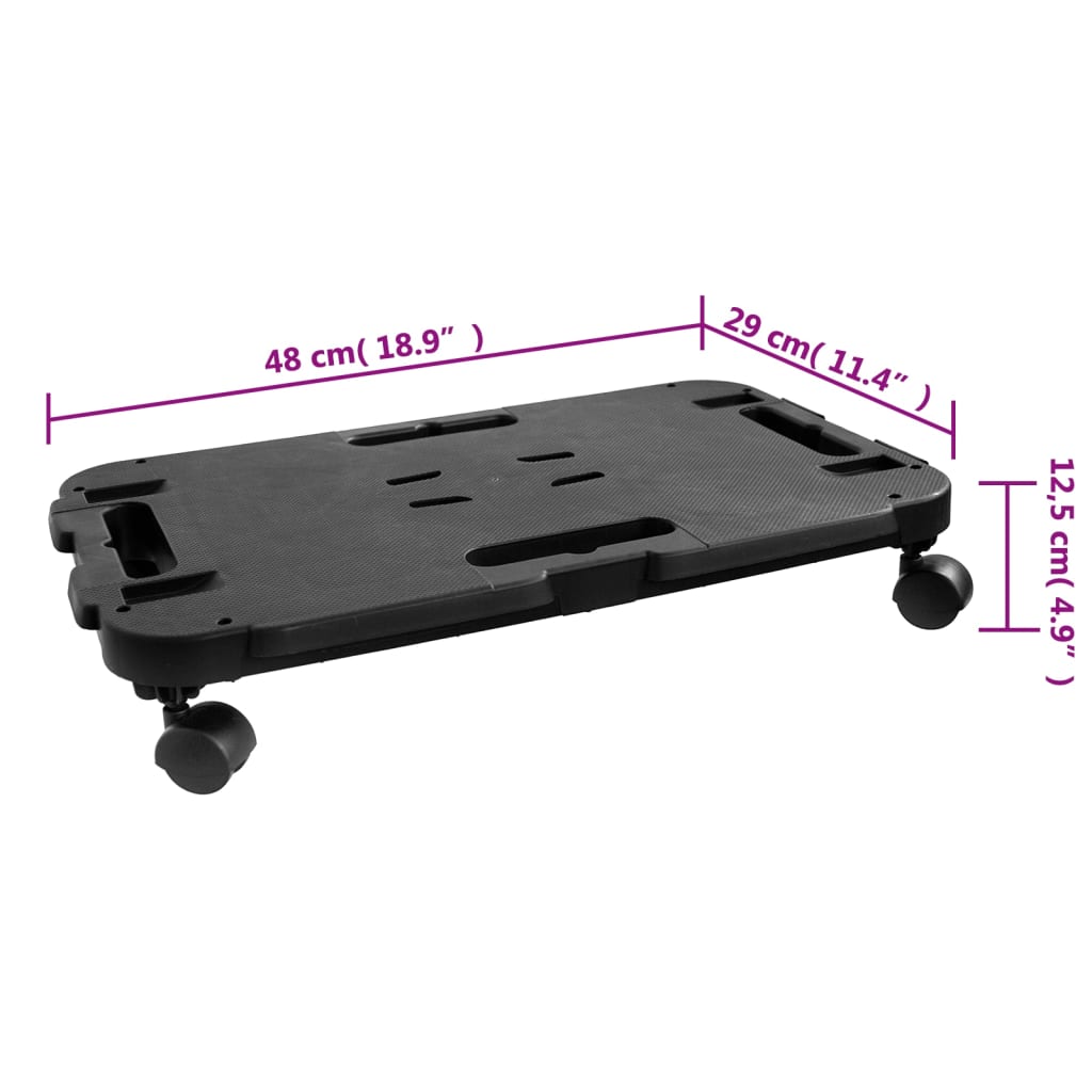 Transport Trolleys 2 pcs Black Polypropylene 200 kg
