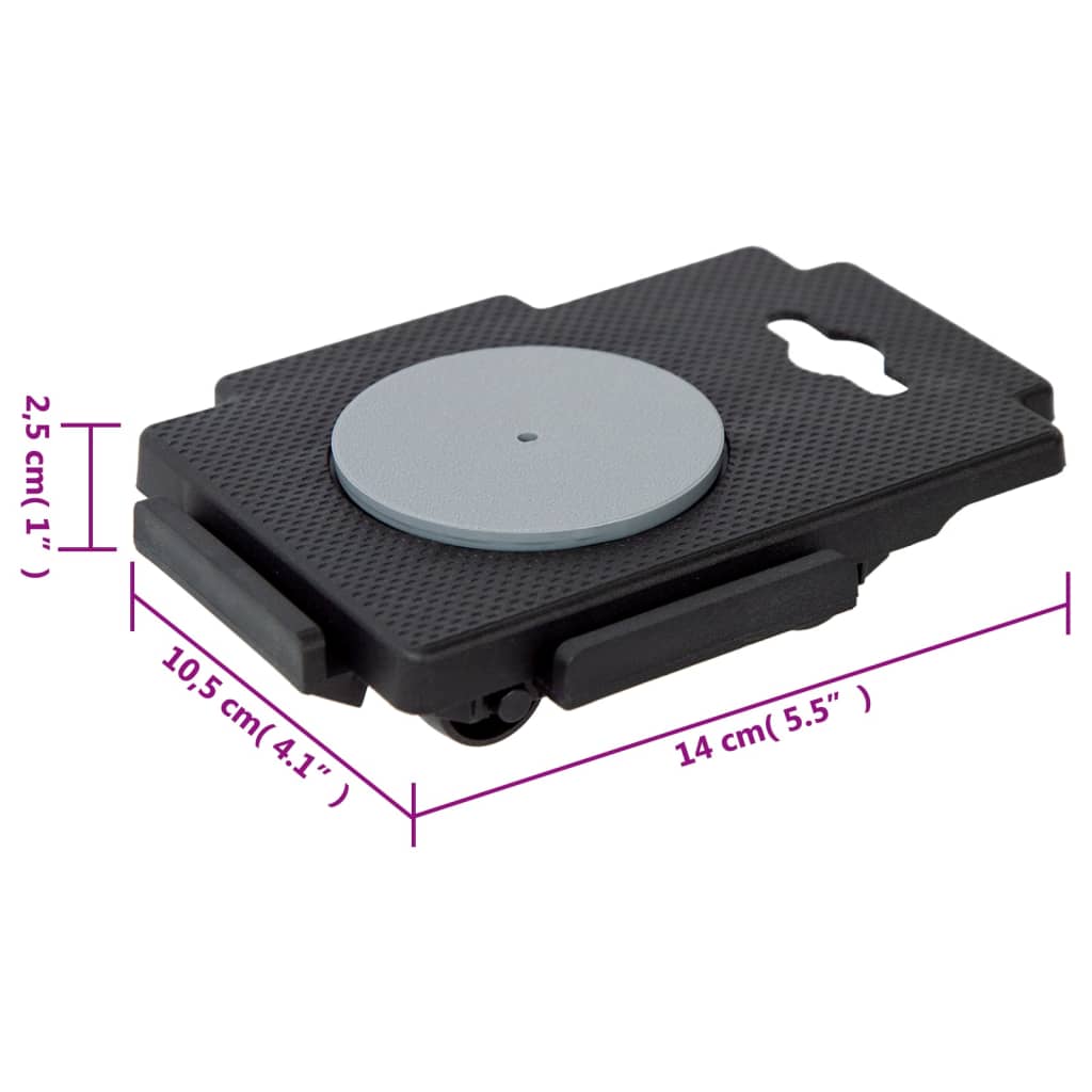 Moving Dollies with 8 Wheels 12 pcs Black Polypropylene 150 kg