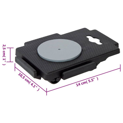Moving Dollies with 8 Wheels 12 pcs Black Polypropylene 150 kg