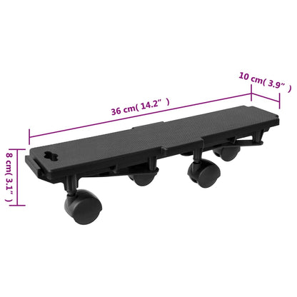 Moving Dollies with 4 Wheels 6 pcs Black Polypropylene 170 kg