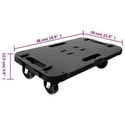 Transport Trolleys 5 pcs Black Polypropylene 300 kg