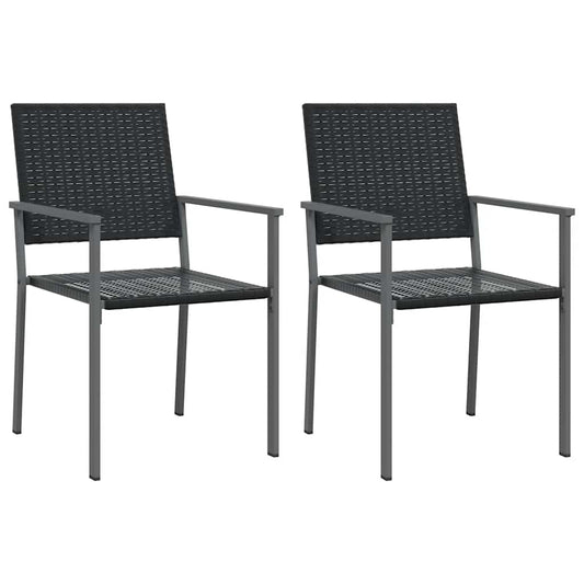 Garden Chairs 2 pcs Black 54x62,5x89 cm Poly Rattan