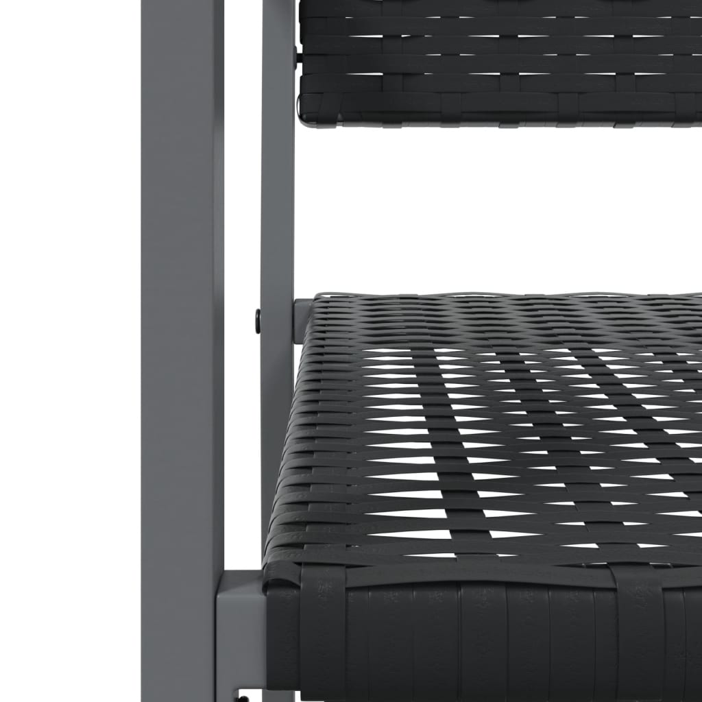 Garden Chair | Set of 2 | Black | PE rattan, powder-coated steel