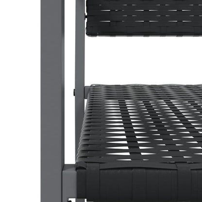 Garden Chair | Set of 2 | Black | PE rattan, powder-coated steel